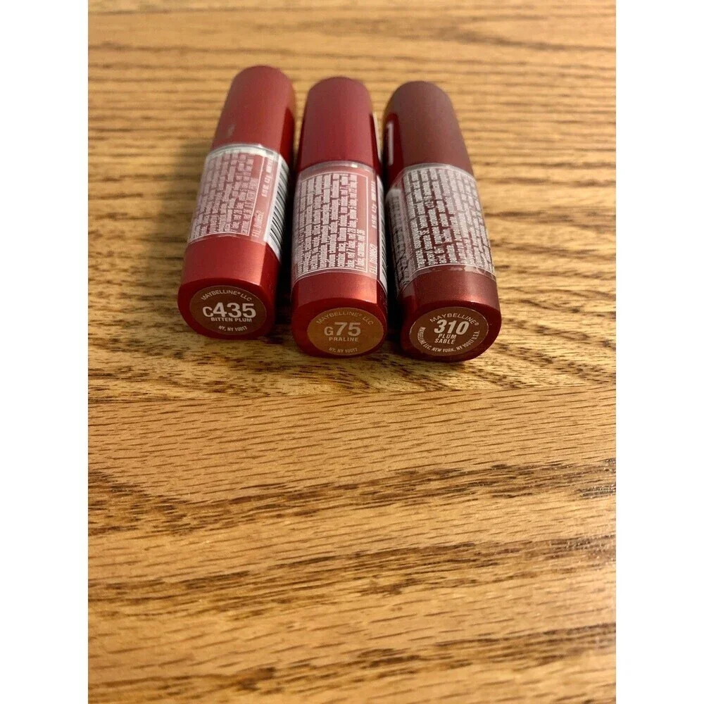 (3) Maybelline Moist Xtreme Lip Bitten Plum C435 Praline G75 Plum Sable 310 SET